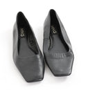 MNG Black Genuine Leather Square-Toe Pumps - Size 40-2