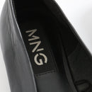 MNG Black Genuine Leather Square-Toe Pumps - Size 40-4