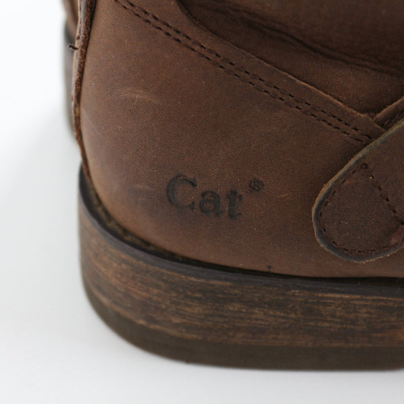 CAT Brown Genuine Leather Ankle Boots - Size 38