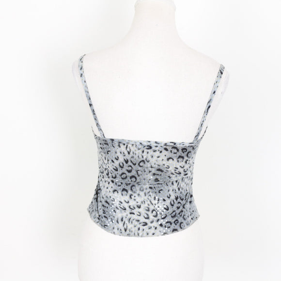 Cheetah Print Cropped Blouse - Size XS