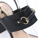 Aldo Black Chunky-Strap Heels - Size 7-2