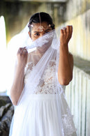 Soft White Wedding Dress with Veil – Size XS | Thrift Finds-19