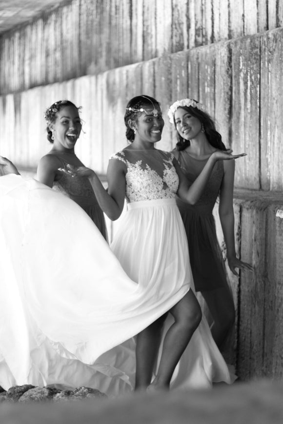 Soft White Wedding Dress with Veil – Size XS | Thrift Finds